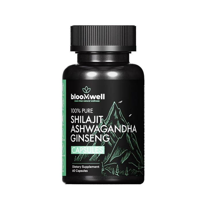 Shilajit, ashwaghanda y ginseng 60 caps