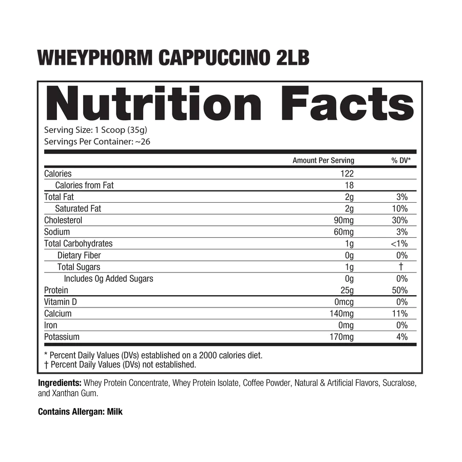 Whey Phorm Whey Protein & Isolate 65 porciones 5 LBS