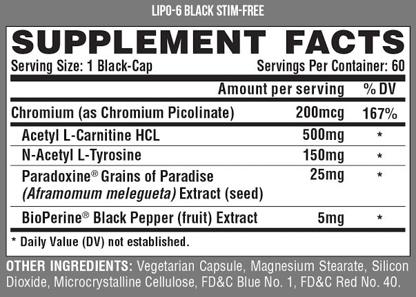 Lipo6 Black Stim-Free 60 caps