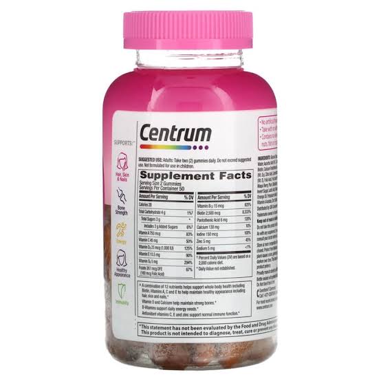 Centrum Dual Action Multi + Beauty 100 Gummies