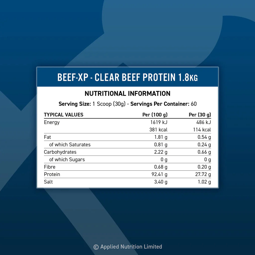 BEEF-XP Aislado de proteína de carne de res transparente 60 Porciones