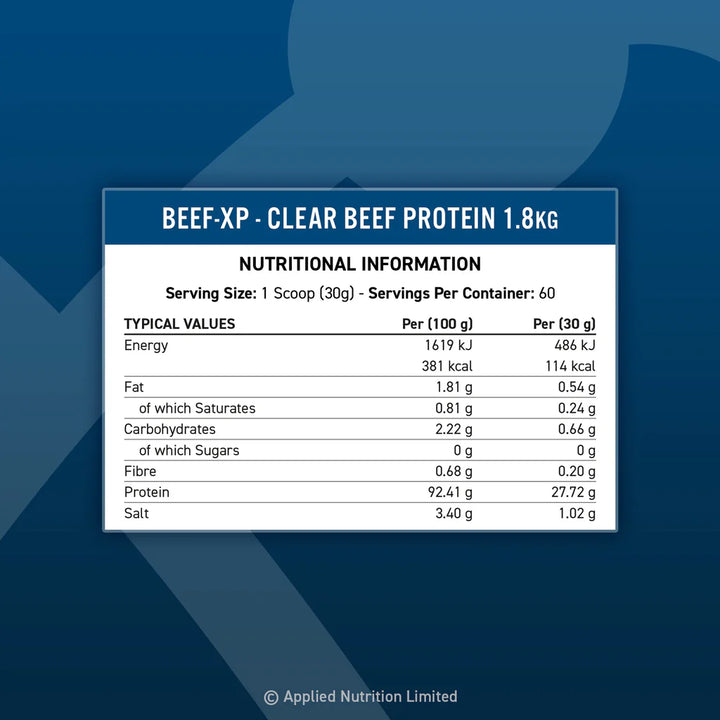 BEEF-XP Aislado de proteína de carne de res transparente 60 Porciones