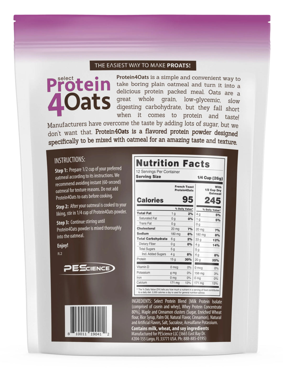 Protein4Oats Protein for Oatmeal 12 porciones