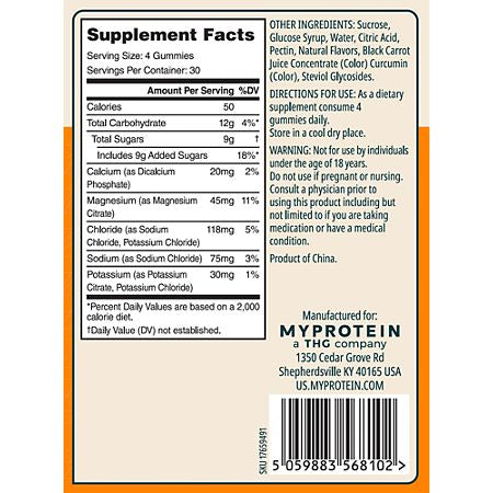 Electrolyte Gummies - Boosts Hydration 120 Gummies 30 porciones
