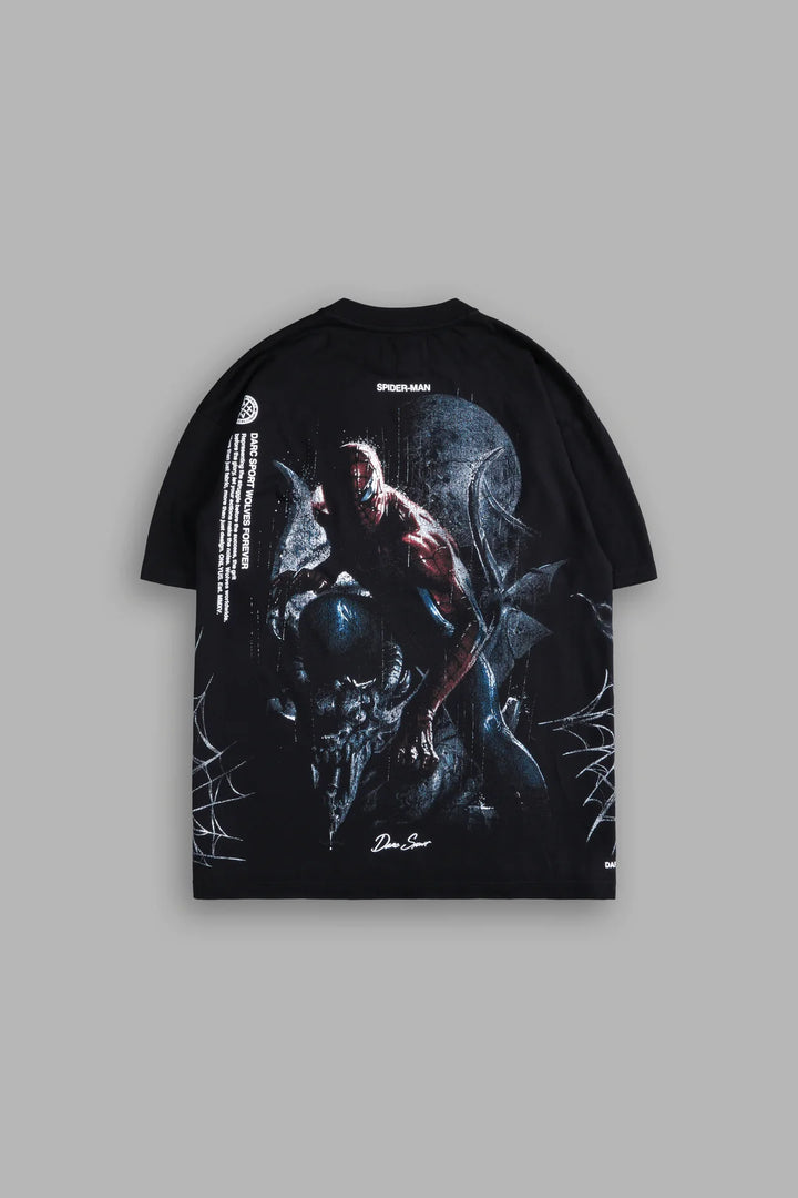 SPIDER-MAN "SIDE BY SIDE" OVERSIZED TEE IN BLACK