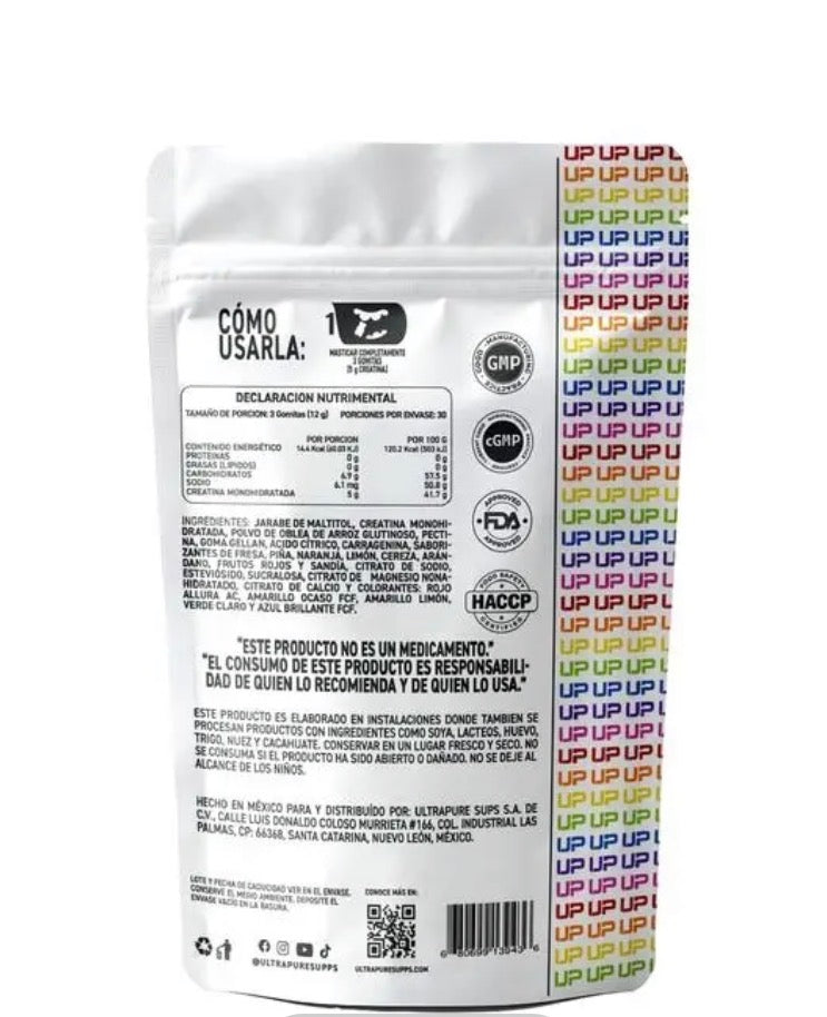 Ultra Pure Creatina Monohidratada en Gomitas Varios Sabores con 90 gummies