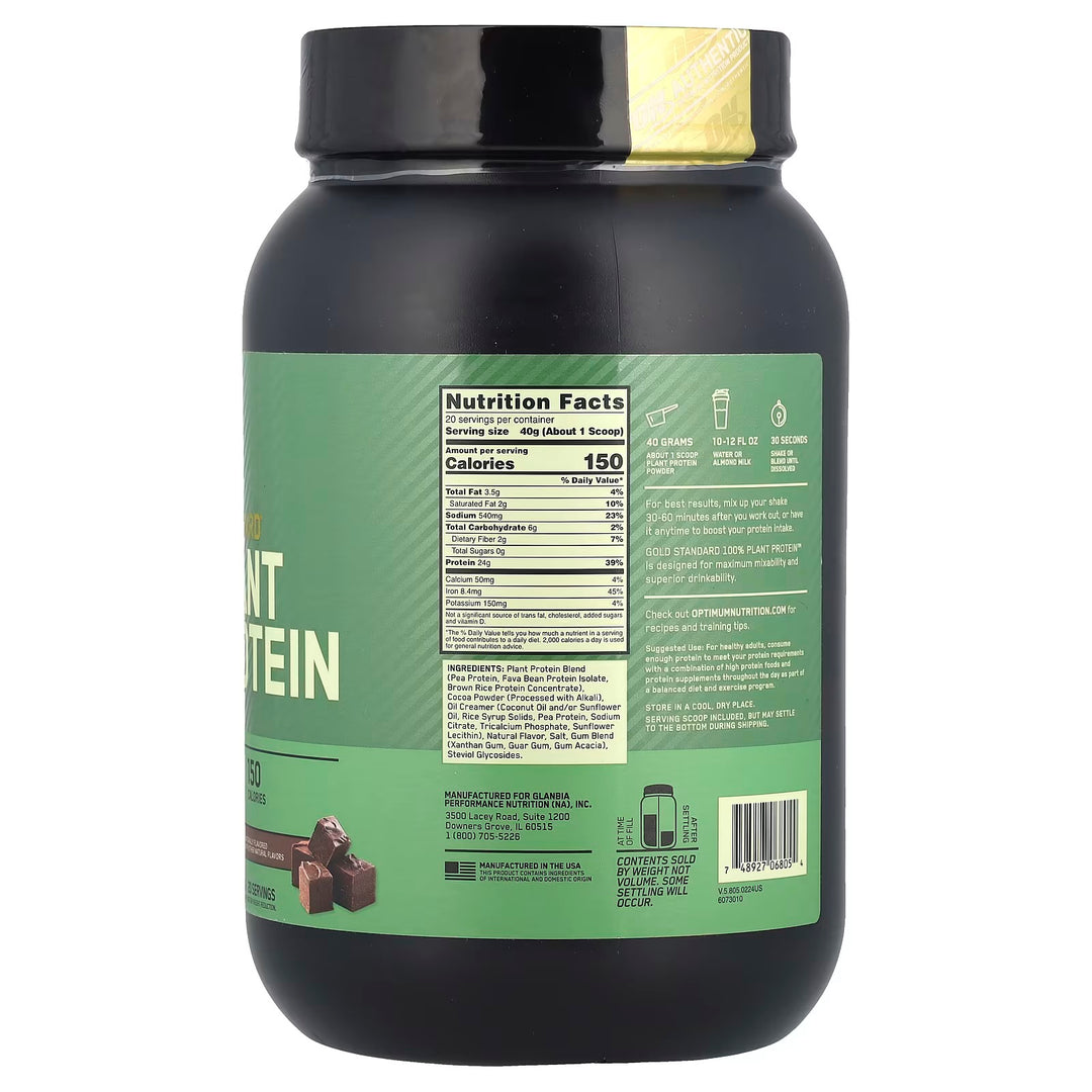 ON Gold Standard 100% Plant Protein 20 porciones