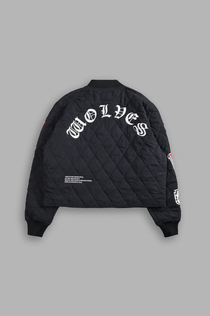 OUR CREW BOXY DARCO QUILTED JACKET IN BLACK