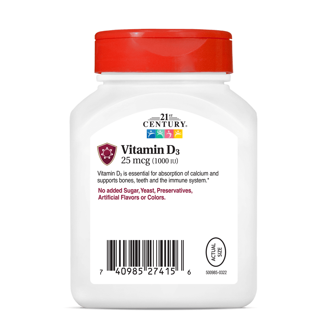 Vitamin D3 25 mcg
(1000 IU) 300 tabs
