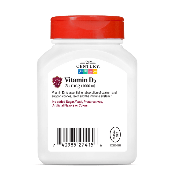 Vitamin D3 25 mcg
(1000 IU) 300 tabs