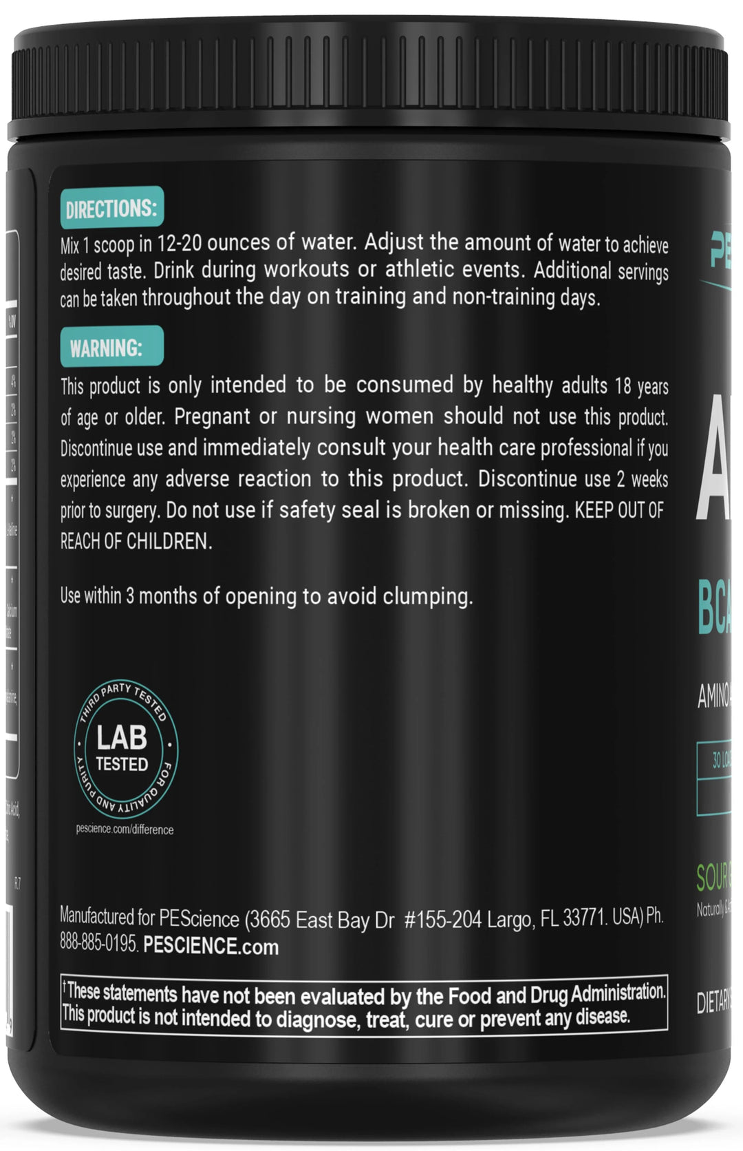 Amino IV BCAAs + EAAs+ Hydration 30 porciones