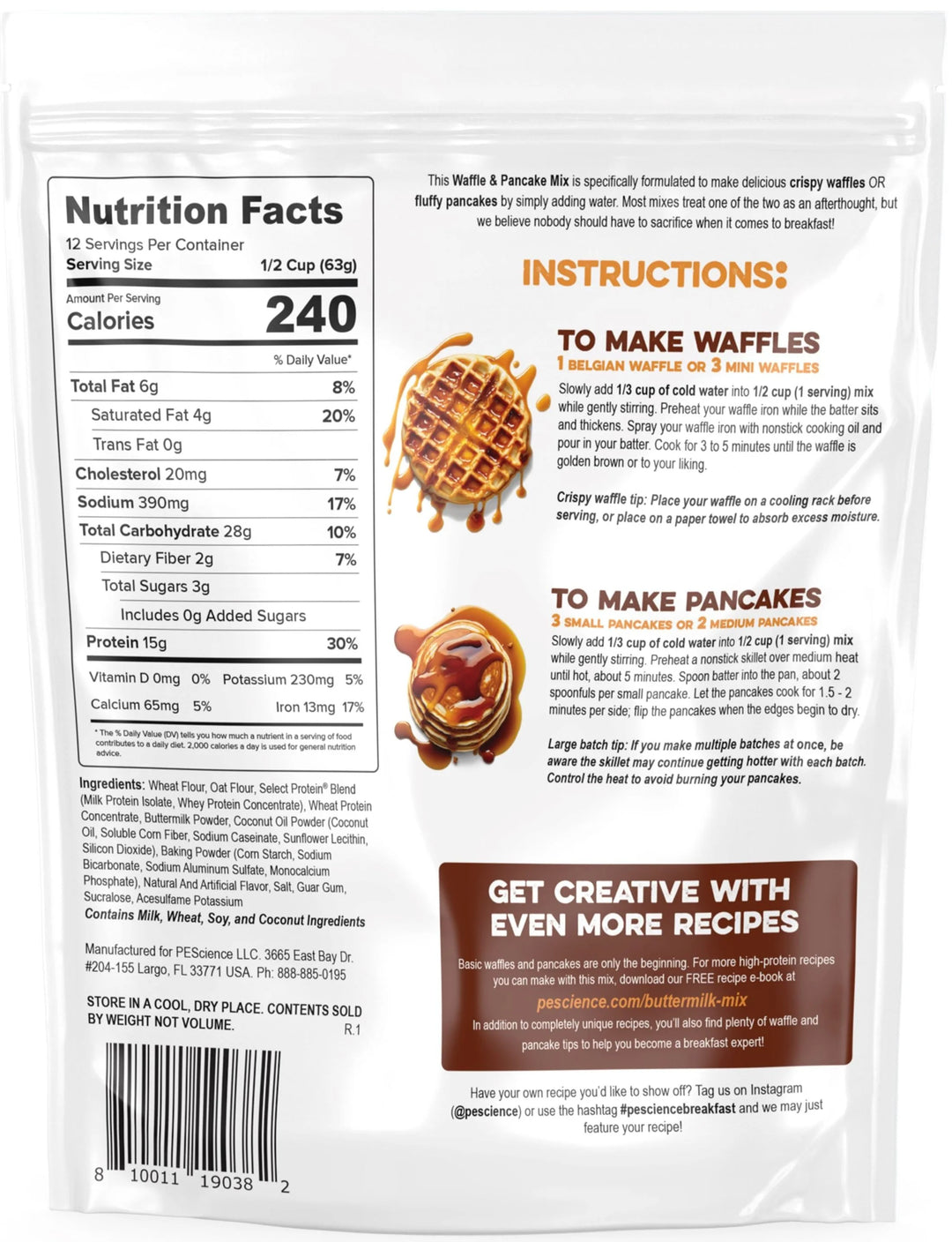Protein Pancake & Waffle Mix 12 porciones