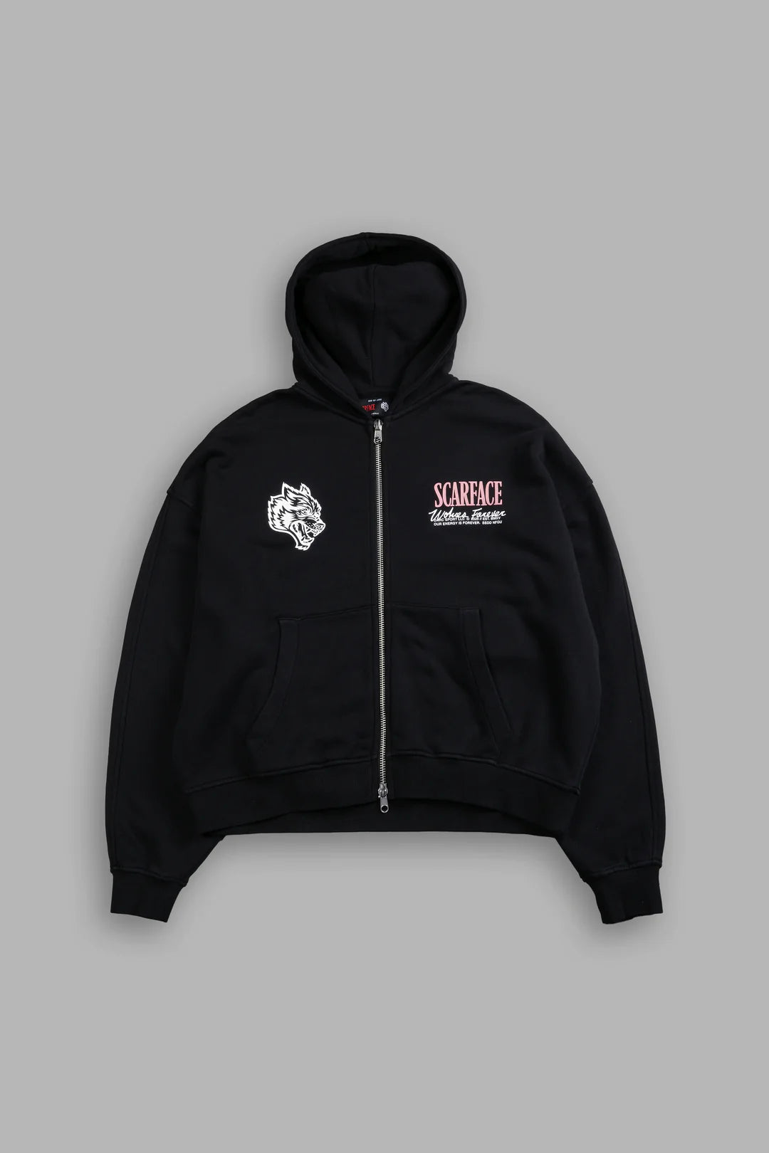 THE EYES DARCO DOUBLE ZIP HOODIE IN BLACK