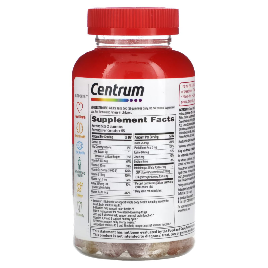 Centrum Multi + Omega-3 110 Gummies