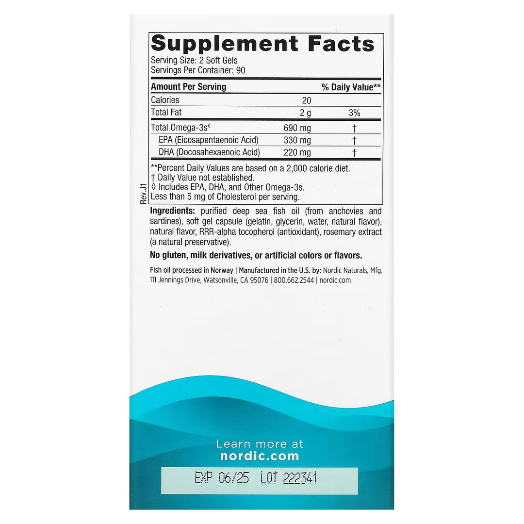 Nordic Omega-3 180 Soft geles