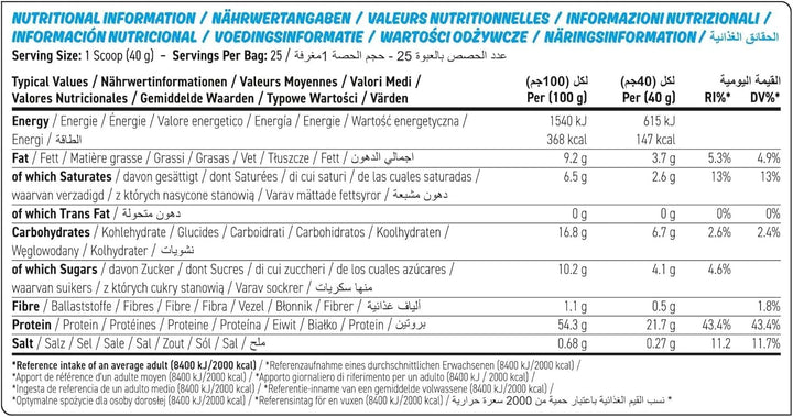 Postre de masa de galleta proteica 1kg 25 porciones