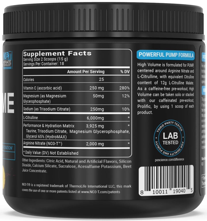 High Volume Stim-Free Pre-Workout 36 porciones
