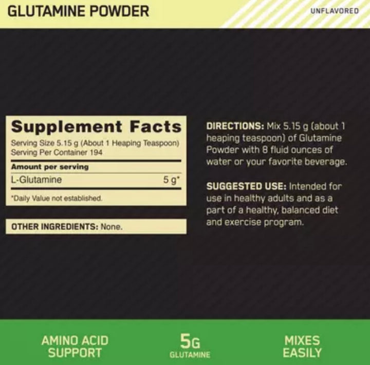 Glutamine Powder 1kg 194 porciones