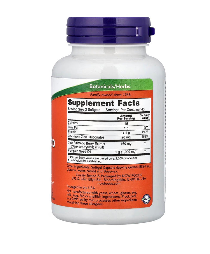 Now Saw Palmetto Extract 90 Softgels
