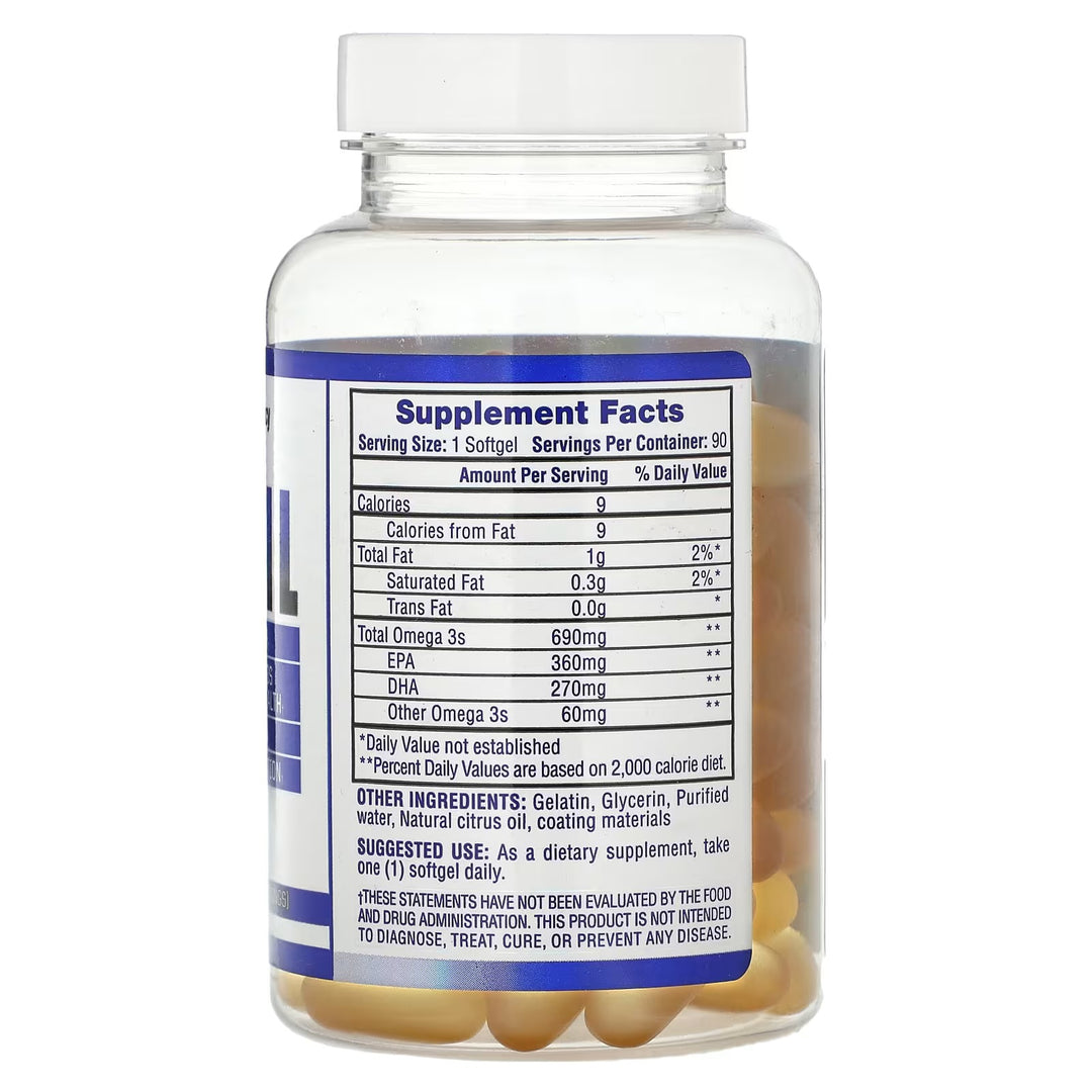 Fish Oil Aceite de pescado Limón 690 mg 90 softgels