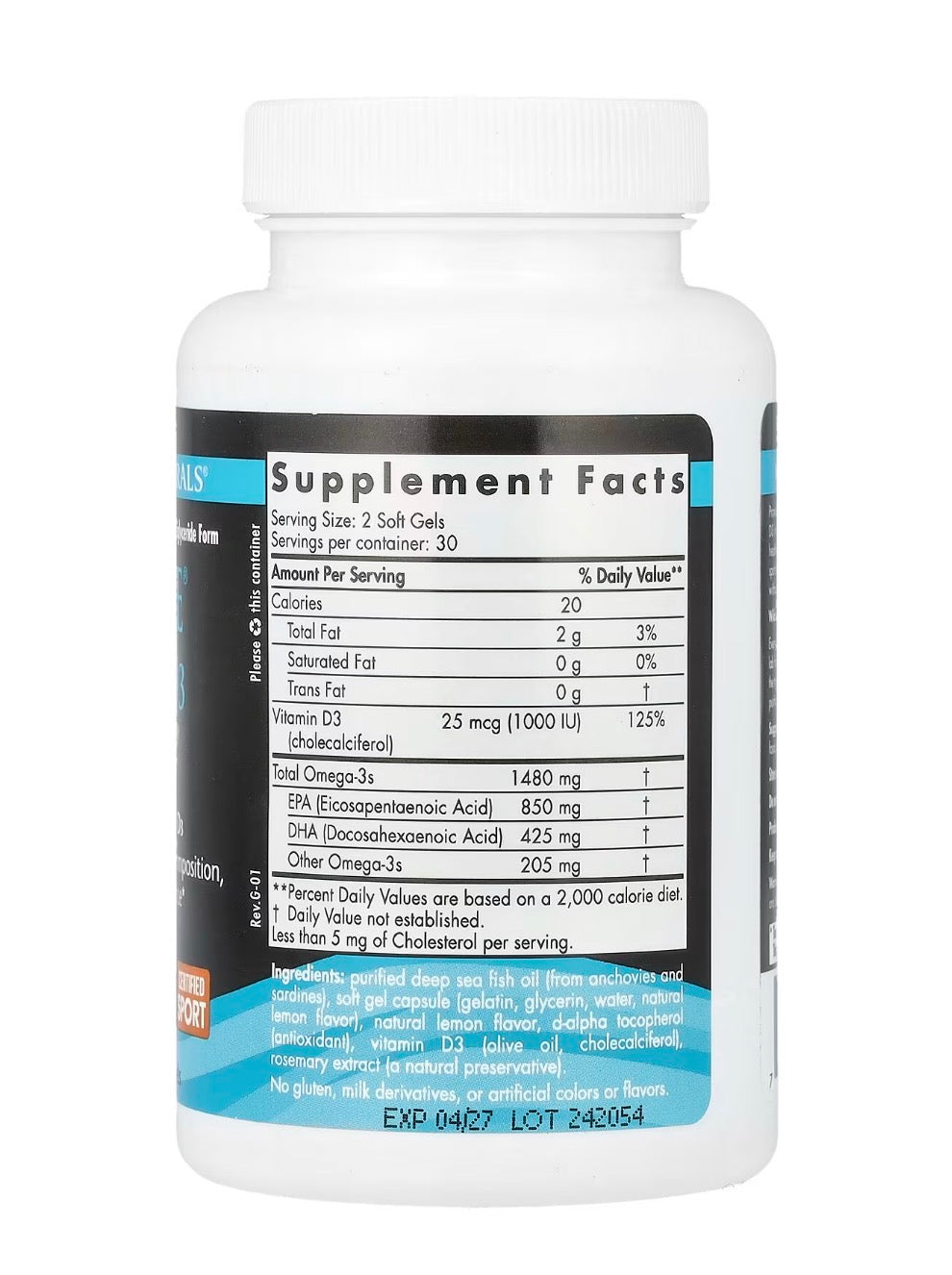 Ultimate Omega®-D3, Suplemento deportivo, 60 Softgels