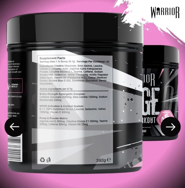 Warrior Rage Pre-Workout Powder 45 porciones