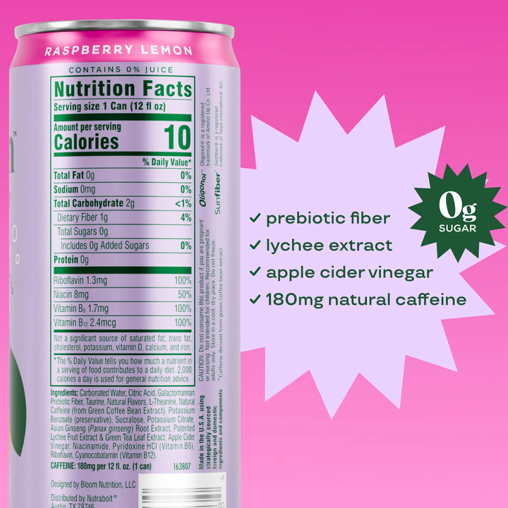 Bloom Nutrition
Sparkling Energy 12oz (355ml)