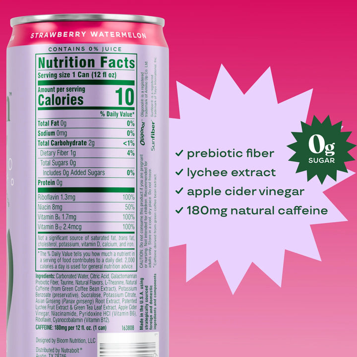 Bloom Nutrition
Sparkling Energy 12oz (355ml)