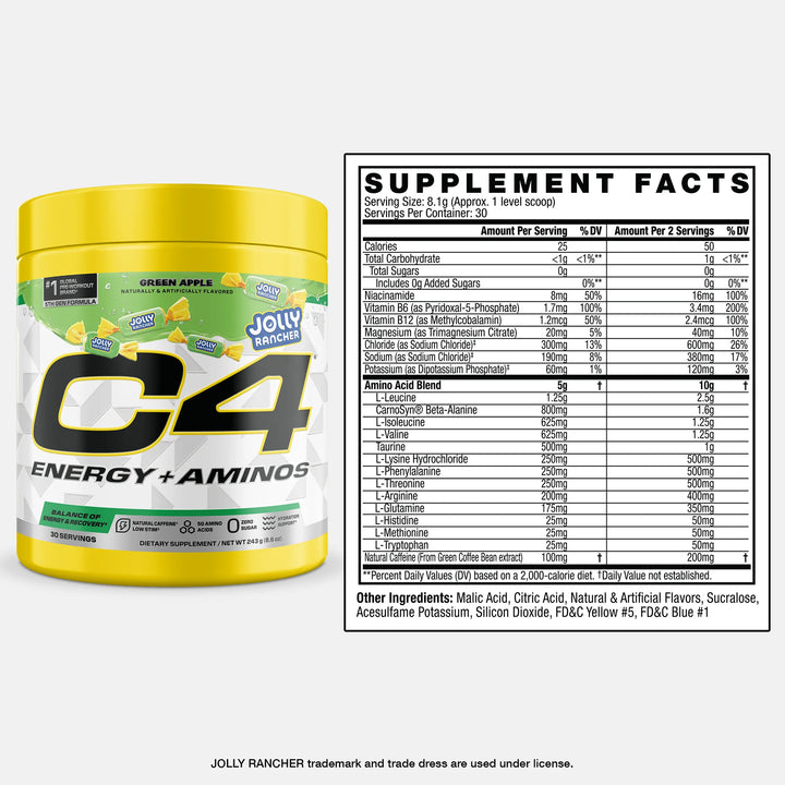 C4 Energy + Aminos JOLLY RANCHER 30 Porciones