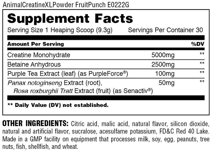 UNIVERSAL-ANIMAL CREATINE SUPERCHARGED 30 porciones