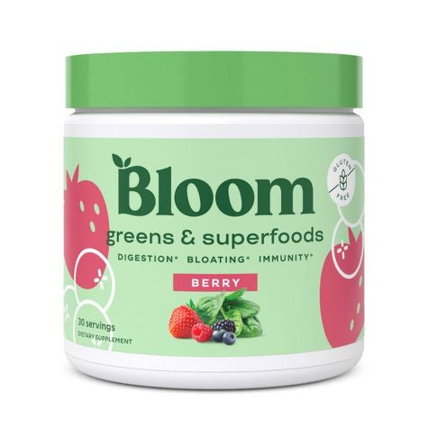 BLOOM NUTRITION Greens and Superfoods Powder - Berry (48 porciones)