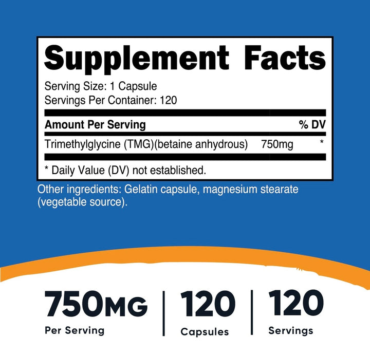 Nutricost TMG Capsules 750mg 120 caps