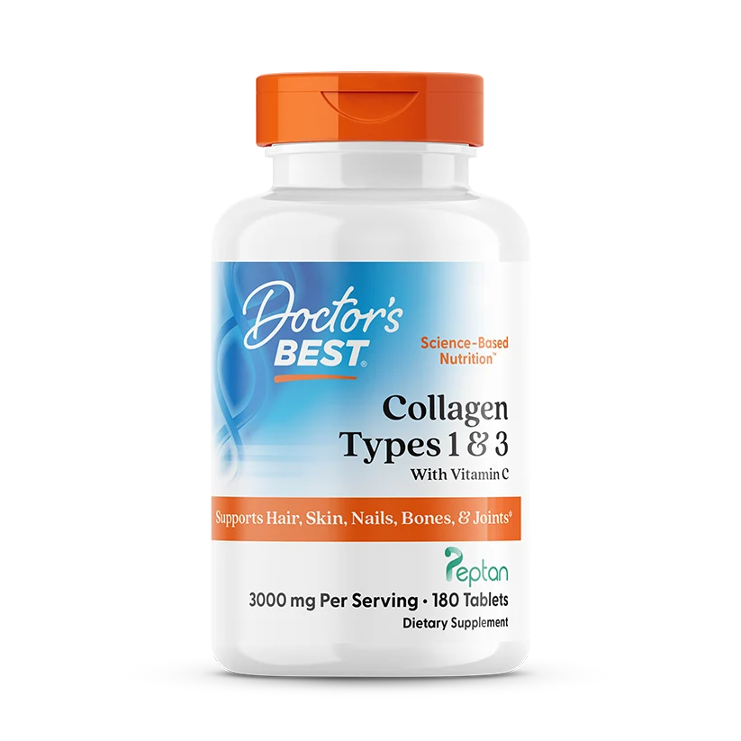 Doctor's Best Collagen Types 1 and 3 and Vitamin C, 3,000 mg Per Serving, 180 Tabs