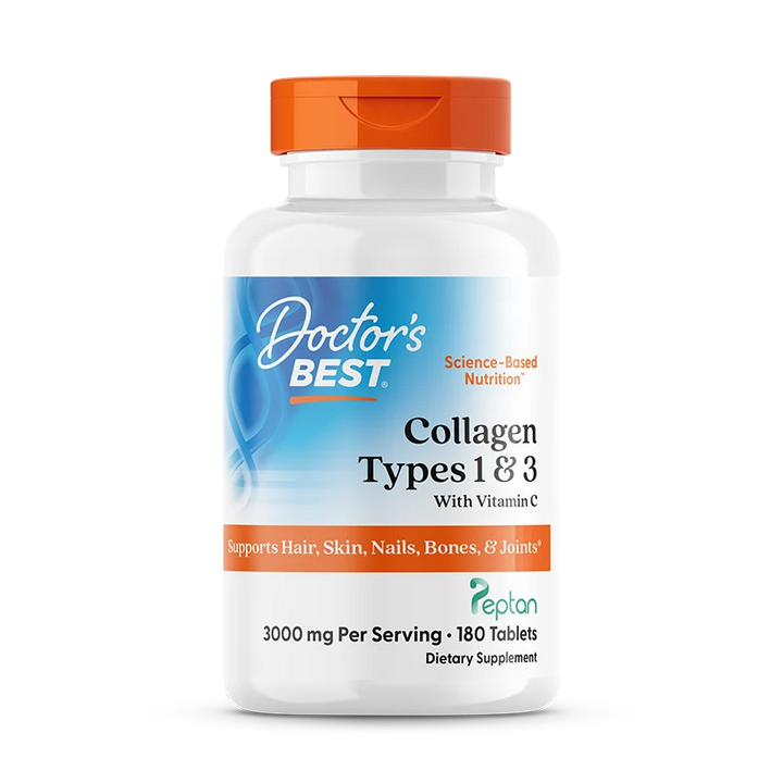 Doctor's Best Collagen Types 1 and 3 and Vitamin C, 3,000 mg Per Serving, 180 Tabs
