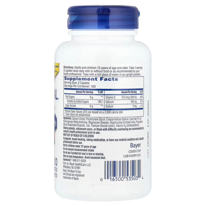 Bayer Citracal + D3 200 caplets