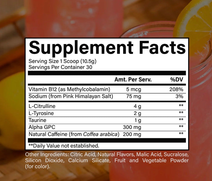 RAW ESSENTIAL PRE-WORKOUT TINGLE-FREE 30 porciones