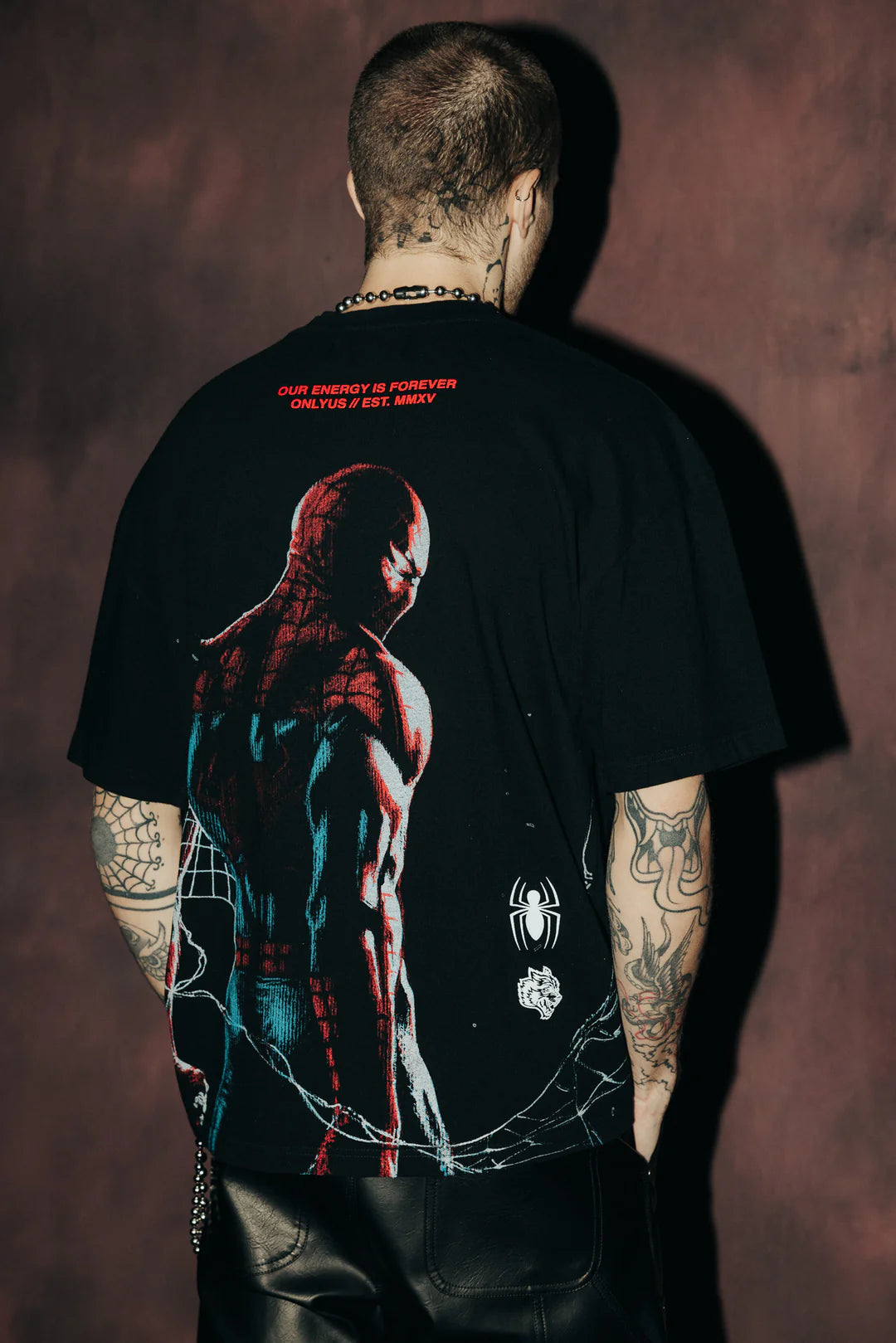 WEB OF SHADOWS "PREMIUM" OVERSIZED TEE IN BLACK