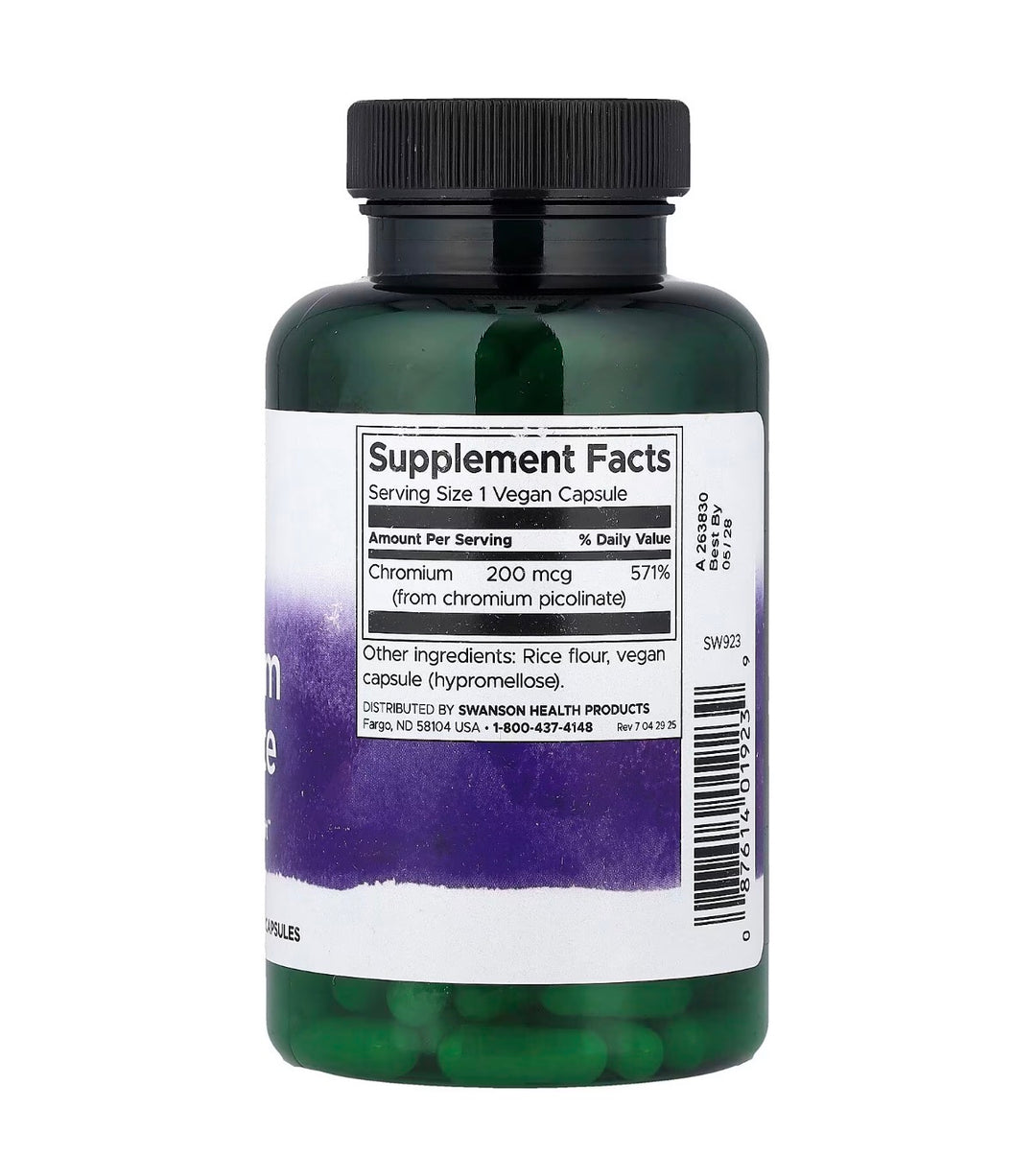 Swanson Picolinato de cromo 200mcg 200 caps