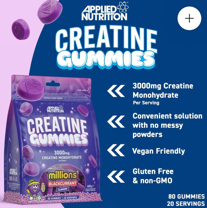 Gomitas de monohidrato de creatina 80 Gummies 20 Porciones