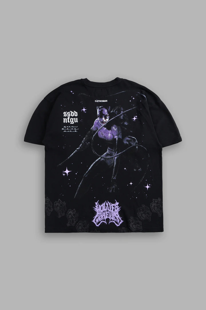 DARC CATWOMAN "SIDE BY SIDE" SERIES PREMIUM OVERSIZED TEE IN BLACK