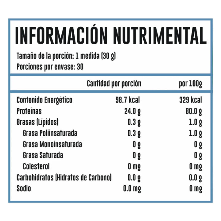 Proteína en polvo de Claras de Huevo Deshitradas (900g) Sin azúcar añadida 30 porciones