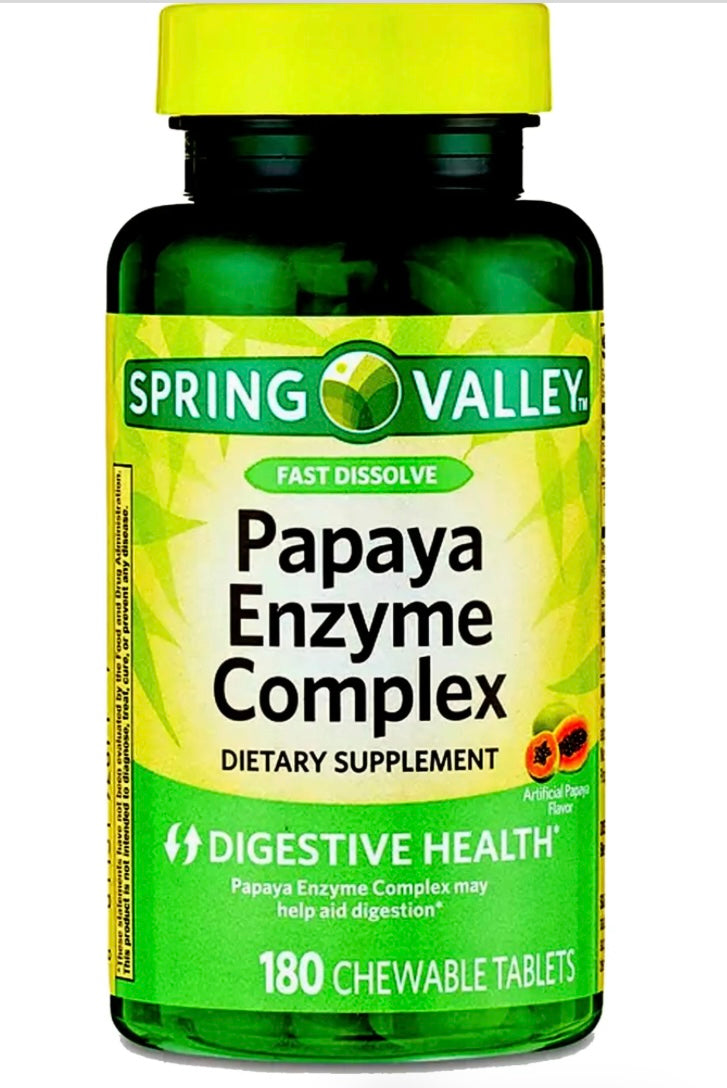 Spring Valley Papaya Enzyme Complex – 180 tabs