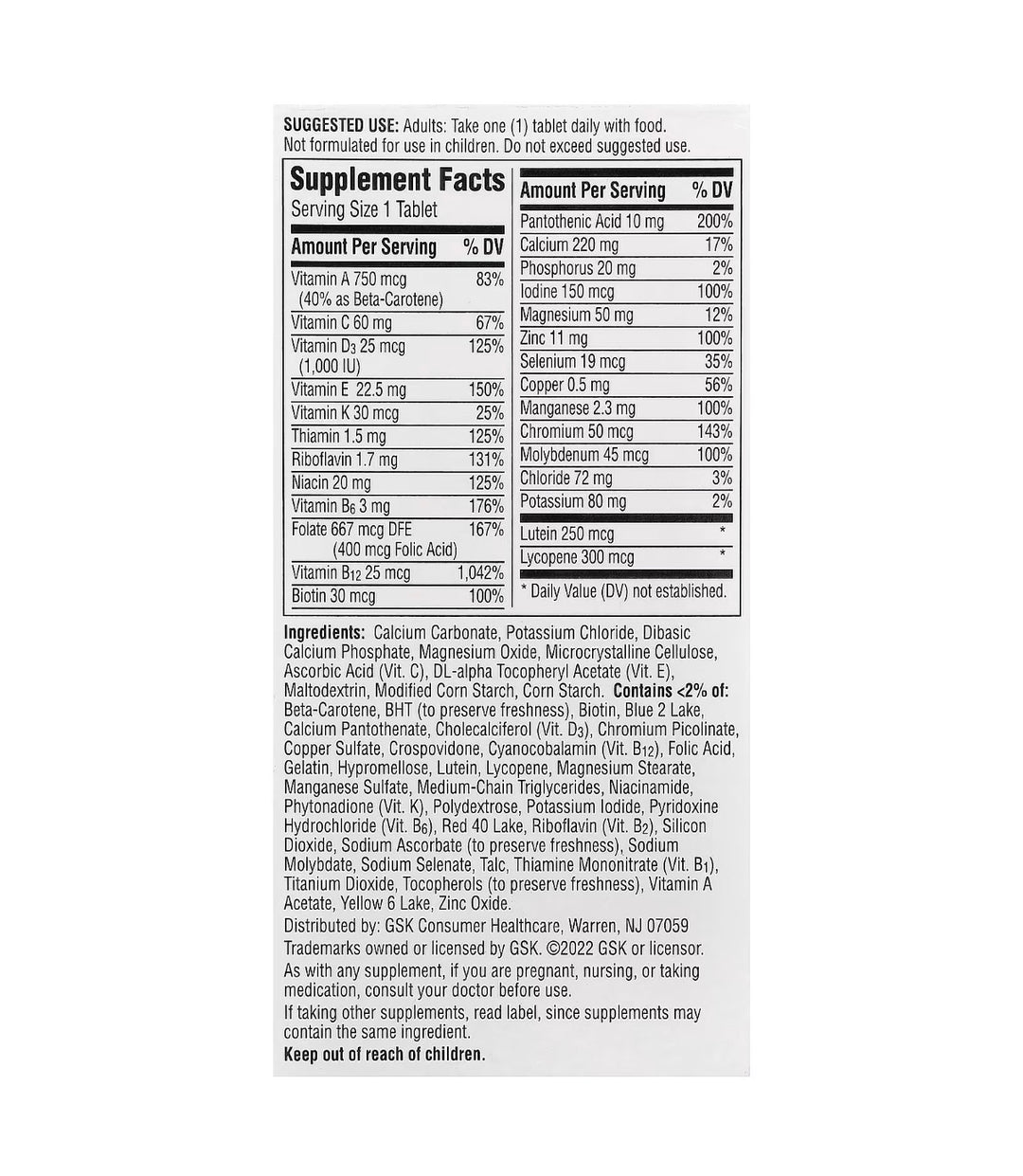 Centrum Silver Adults 50+ 80 tabs