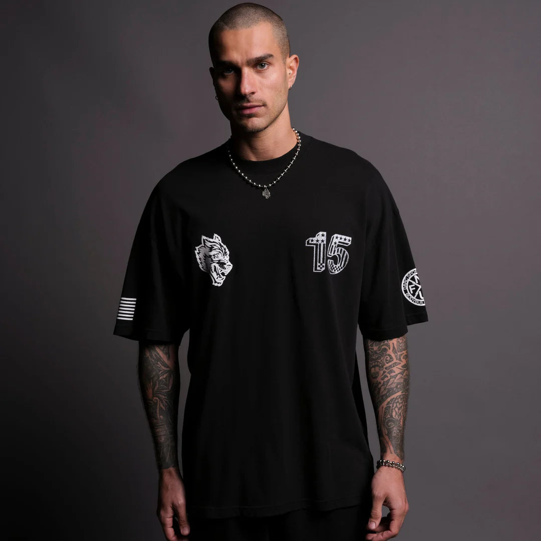 VICTORY LAP "PREMIUM" OVERSIZED TEE IN BLACK