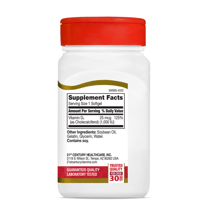 Vitamin D3 25 mcg
(1000 IU) 300 tabs
