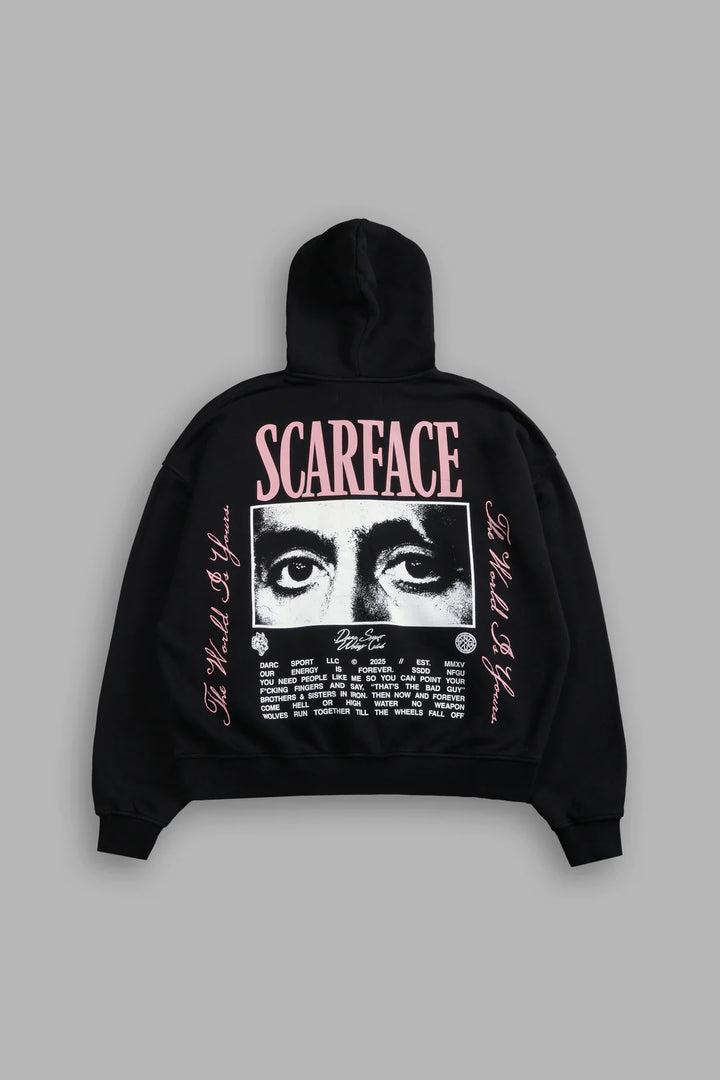 THE EYES DARCO DOUBLE ZIP HOODIE IN BLACK