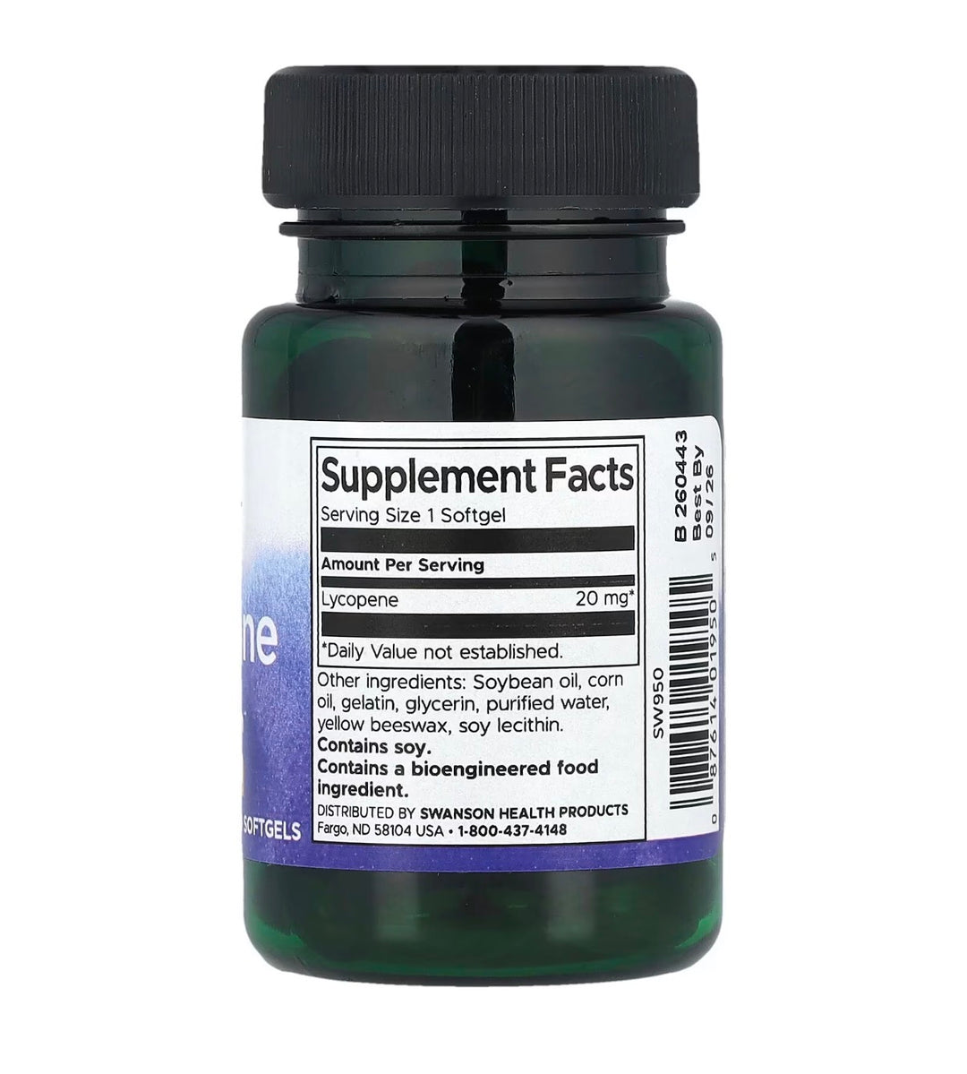 Swanson Lycopene 20mg 60 Softgels