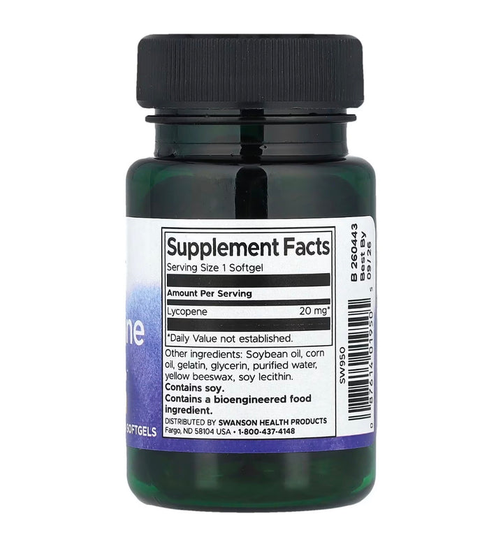 Swanson Lycopene 20mg 60 Softgels