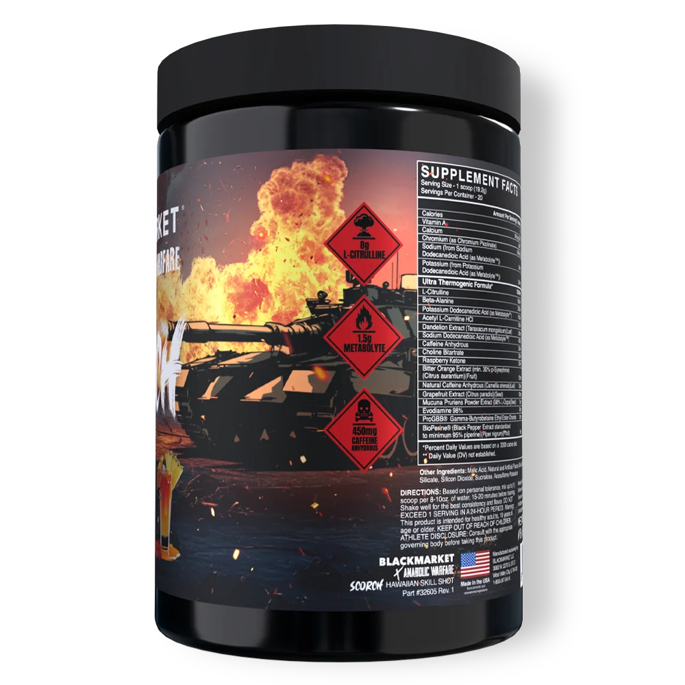 Blackmarket x Anabolic Warfare SCORCH Ultra Thermogenic Pre-workout 20 porciones