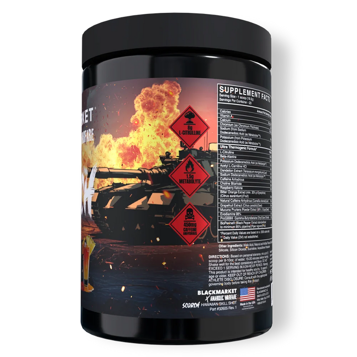 Blackmarket x Anabolic Warfare SCORCH Ultra Thermogenic Pre-workout 20 porciones